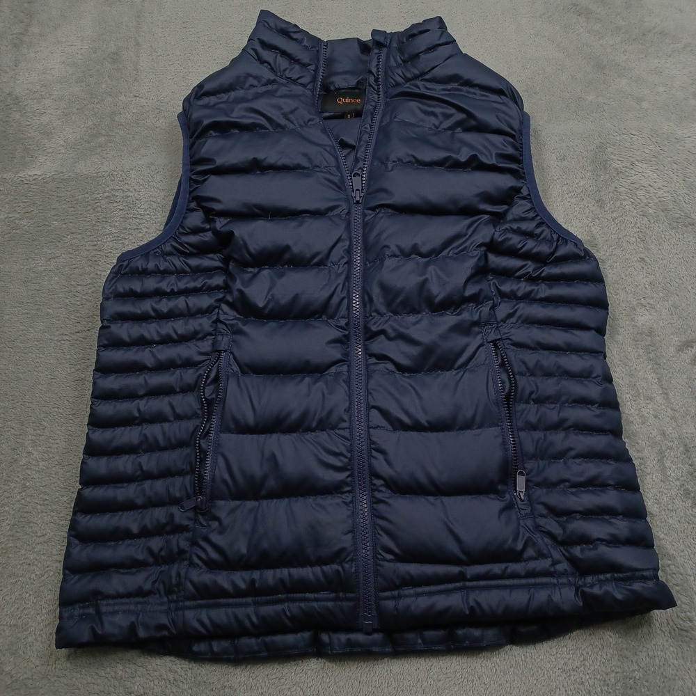 Quince Vest Womens Small Blue Full Zip Pockets Lightweight Down Preppy